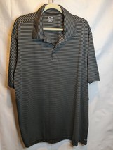 Men&#39;s Champion Golf Shirt Black and Brown Stripe XXL Short Sleeve NWT - £18.37 GBP