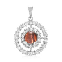 Jewelry of Venus fire  Pendant of Goddess Athena Red tiger eye silver pendant - £561.09 GBP