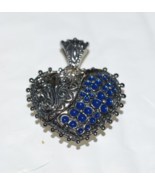 #49=&quot;NEW&quot; BARBARA BIXBY HEART BLUE ENAMEL ENHANCER PENDANT  in original ... - £54.83 GBP
