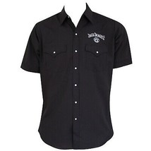 Jack Daniels Black Short Sleeve Button Down Shirt Black - £33.17 GBP+