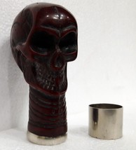 Hot Red Fine Detailing Skull Shape Premium Walking Stick Handle Unique P... - £22.58 GBP