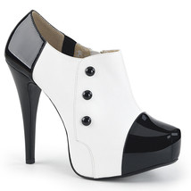 Sexy 5 1/4&quot; High Heel Concealed Platform Spectator White Ankle Boot Large SIZES - £67.10 GBP