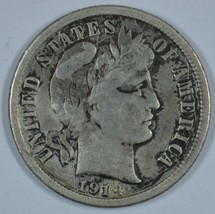 1914 S Barber circulated silver dime - F details - $16.50