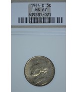 1944 D Jefferson silver nickel NGC MS 67 - $58.00