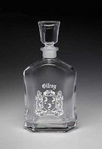 Gilroy Irish Coat of Arms Whiskey Decanter (Sand Etched) - $54.00