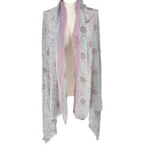 Tiara Accessory Scarf Wrap Oversized 78x42 Wool Purple Teal Floral Rough... - £10.98 GBP