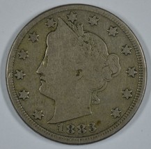 1883 Liberty Head circulated nickel with cents - $25.00