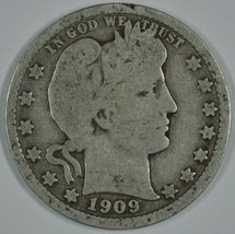 1909 D Barber circulated silver quarter - $13.00