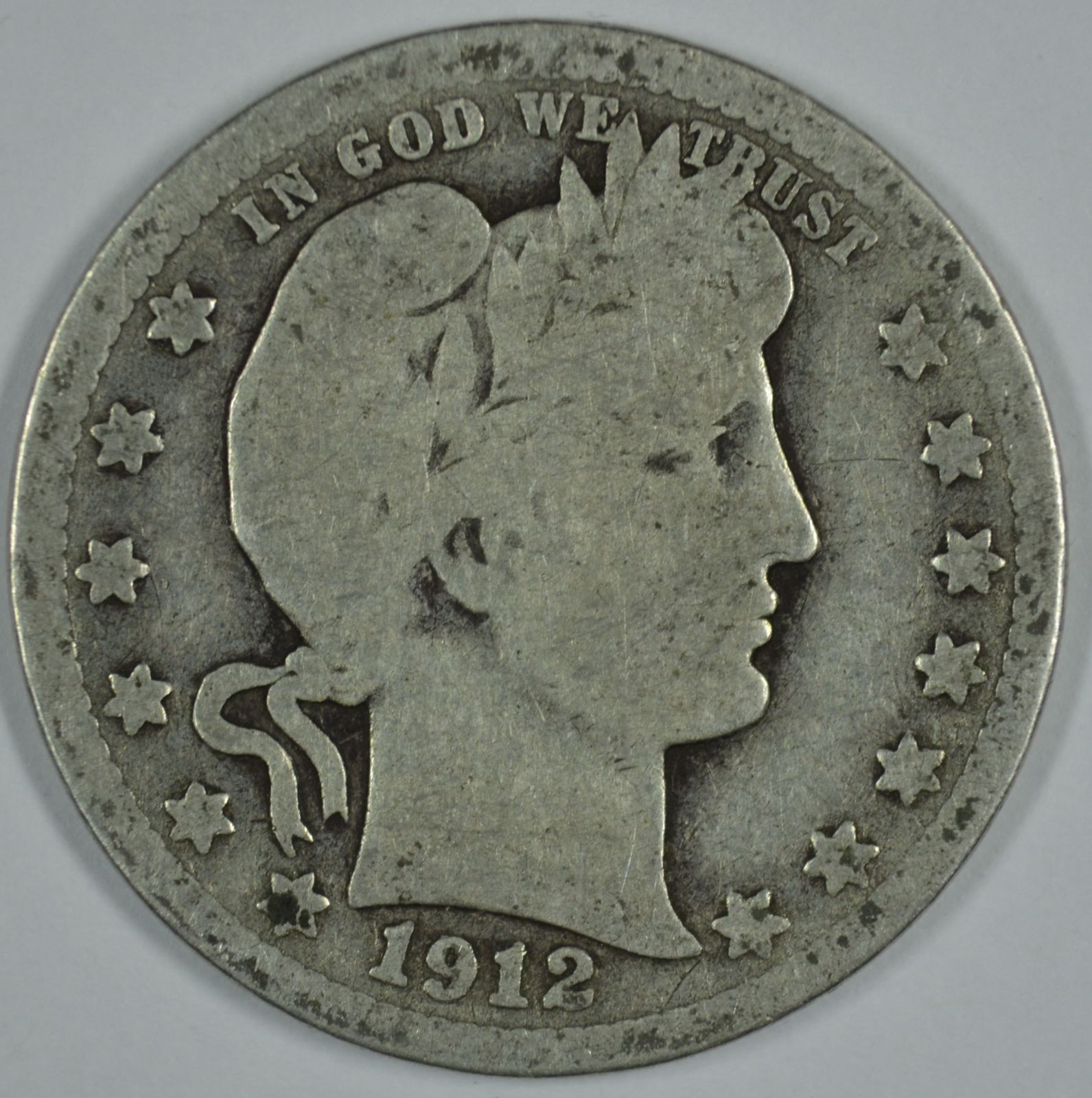 1912 P Barber circulated silver quarter - $12.00