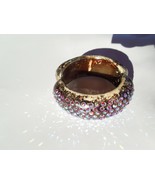 Vintage Bakelite Rhinestone Clamp Bracelet multi- colored aurora stones ... - £67.57 GBP