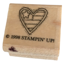 Stampin Up Rubber Stamp American Flag Tiny Heart Patriotic Star USA Card Making - £2.39 GBP