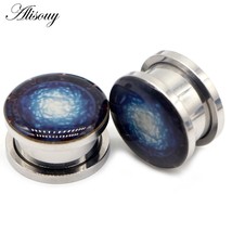 Alisouy 2pcs Stainless Steel Star Ear Stretchers Plugs Tunnels Expanders... - £10.47 GBP