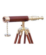 Floor Standing Brass/Wood Harbor Master Telescope 30&quot; - Wood - £184.10 GBP