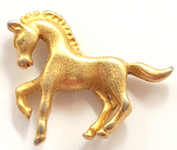 Prancing Horse Pony Gold Tone Figural Pin Tie Tack Equestrian Animal Jew... - $12.99