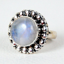925 Sterling Silver Rainbow Moonstone Handmade Ring SZ H to Y Festive Gift R1078 - £25.59 GBP