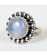 925 Sterling Silver Rainbow Moonstone Handmade Ring SZ H to Y Festive Gi... - £24.98 GBP