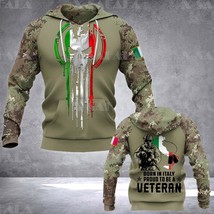 Army Italian Soldier Italy Veteran 3D Print Zipper Hoodie Man Top Pullover Sweat - £79.28 GBP