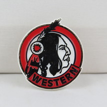 Vintage Sports Pin - Western Braves - Amazing Graphic !! - £11.98 GBP