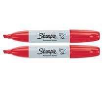 Sharpie Permanent Marker, Chisel Tip, Red, 2 Markers per order (38283) - £10.22 GBP