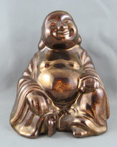 Vintage Ceramic Buddha Figurine - Painted Bronze made of Ceramic - Very Cool !! - £27.97 GBP