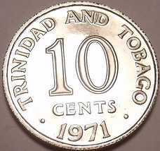 Rare Proof Trinidad &amp; Tobago 1971 10 Cents~Only 12,000 Minted~Free Shipping - £3.14 GBP