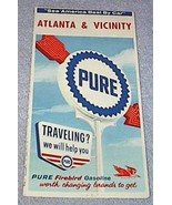 Pure Oil Co Firebird Gasoline Road Map Atlanta Georgia 1964 - $13.54 CAD