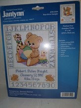 Janlynn Bear Birth Sampler #135-0004 Stamped Cross Stitch Kit 11" x 14" 2002 (q) - £12.41 GBP