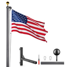 20 Ft Sectional Aluminum Flag Pole Kit With Hitch Mount Flagpole Holder ... - $201.48