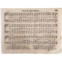 1865 Press On Little Pilgrims Victorian Sheet Music Sm Page Happy Voices... - $24.99