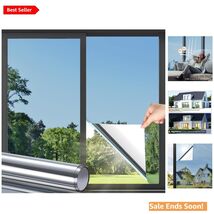 One Way Window Privacy Film - Static Cling UV Protection, Silver 35.4"x7... - $65.29