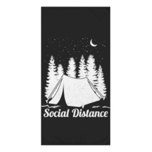 Personalized Mink-Cotton Beach Towel - Black &amp; White &quot;Social Distance&quot; T... - £36.46 GBP