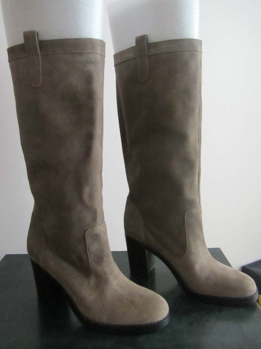 Lauren Ralph Lauren Devona Womens Gray Suede Leather Fashion Mid-Calf Boots 5 - $62.24