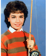 Annette Funicello 16x20 Canvas Giclee Young Smiling Pose Holding Fishing Rod - $69.99