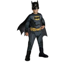 Boys Batman 4 Pc DC Comics Black Jumpsuit BootTops Mask Halloween Costume- 12/14 - £19.36 GBP