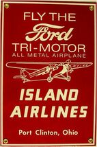 Ford Tri-Motor Island Airlines Porcelain Sign - $59.95