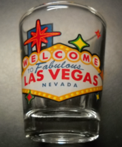 Welcome To Fabulous Las Vegas Neveda Shot Glass Large Iconic Welcome Sign Clear - £5.61 GBP