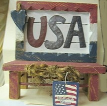 Usa Patriotic Bench Framed Usa For Back New - $12.04