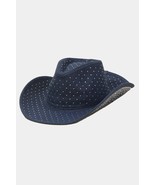 Cowboy Hat with Dazzling Rhinestone Studded Western Accessory Adjustable String - $34.50
