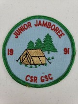 Vintage &#39;91 Girl Scouts Junior Jamboree 1991 CSR GSC 3&quot; Patch Badge Camping - £11.94 GBP