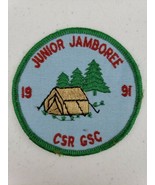 Vintage &#39;91 Girl Scouts Junior Jamboree 1991 CSR GSC 3&quot; Patch Badge Camping - £11.78 GBP