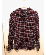 Lands End Womens SZ 14 Tartan Plaid Long Sleeve Flannel Shirt - €11,16 EUR
