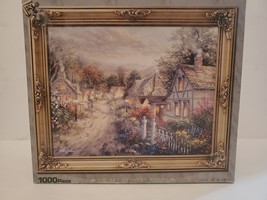 The Art of Nicky Boehme &quot;Down Cottage Lane&quot; 1000 Piece Picture Frame Puzzle - £15.95 GBP