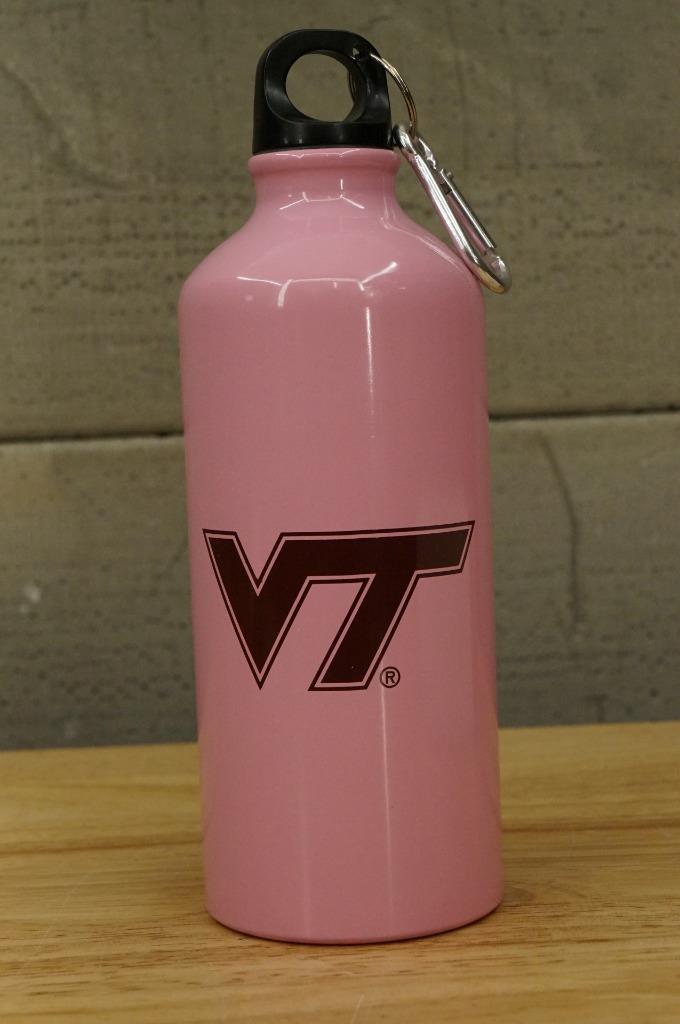NOS Pink Metal Reuseable Promo VT Water Bottle Virginia Tech 8.5&quot; Tall - $14.84