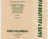 Cafe California Menu Kingston Pike Farragut Tennessee 1990&#39;s - £13.98 GBP