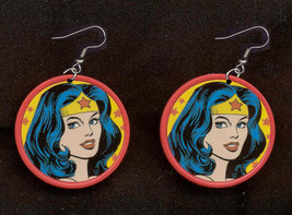 Wonder Woman Earrings Diva Princess Super Hero Funky Character Costume Jewelry - £4.69 GBP
