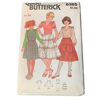 Vintage Butterick 6365 Sewing Pattern Girls Top Skirt Jumper Size 14 - £6.73 GBP