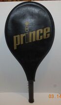 Vintage Prince Pro Tennis Racquet Racket 4 3/8” Genuine Black With Case - $17.79