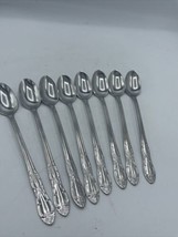 Oneidacraft OHS103 Thor Floral Stainless Lot of 8 Iced Teaspoons 7.5&quot; Sp... - $39.59