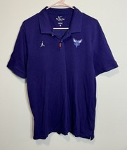 Charlotte Hornets Polo Shirt Nike Jordan Mens Large Purple Basketball NB... - $282.06 MXN