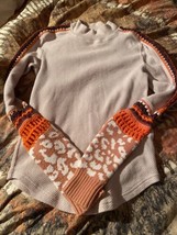 FREE PEOPLE Cocoa Tangerine Crochet Sleeved Thermal Top Size XS - $19.80